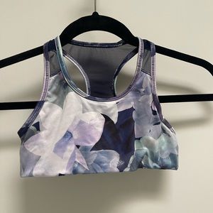 Navy Floral Dance Crop Top Child Medium (8) Old Navy